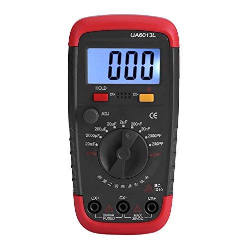 Capacitance Tester, Kondensator Messgerät, Digital Kapazitäts Messgerät Kondensatortester 0.1pF-20000uF mit LCD Hintergrundbeleuchtung und Halterung