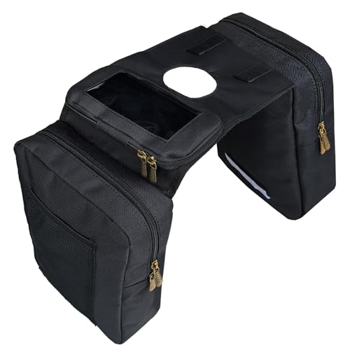 Vanlison ATV Tanktasche Satteltasche Wasserdicht Motorradtasche Kompatibel mit Schneemobil Sportsman Scrambler FourTrax Grizzly UTV Hängende Aufbewahrungstasche Schwarz