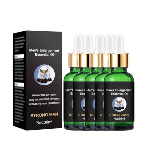 Massageöl für Männer,Männer Vergrößerndes ätherisches Öl für Mann Penis Gesundheitsfürsorge männlich Anti vorzeitige Ejakulation verlängern 30ml (5PCS)
