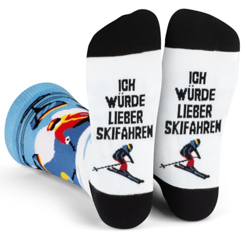 Lavley Ich Würde Lieber Skifahren Socken Lustiges Ski Geschenk für Männer und Frauen