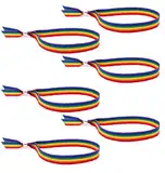 GOS Best Supplies 6 Armbänder aus Stoff, Regenbogen, mehrfarbig, Regenbogen-Flagge, LGTB, Gay Pride