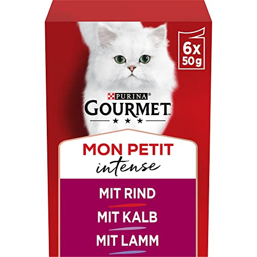 Gourmet PURINA GOURMET Mon Petit Katzenfutter nass, Sorten-Mix, 8er Pack (8 x 6 Beutel à 50g)