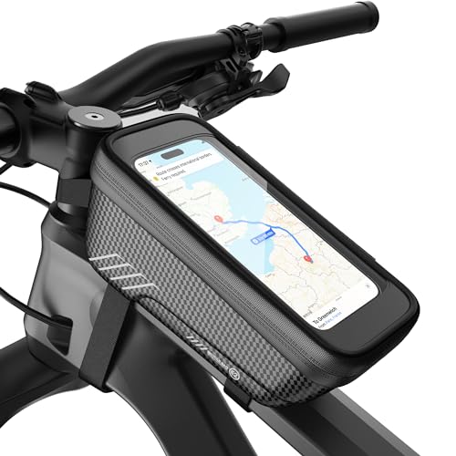 Estralia Fahrradtasche Rahmen, Fahrrad Lenkertasche, wasserdichte Fahrrad Rahmentasche, Vorne Lenker Fahrradtasche mit TPU-Touchscreen, Lenkertasche Fahrrad e Bike Geeignet für Handys unter 6.7 Zoll