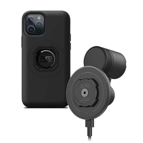 QUAD LOCK Lüftung Handyhalterung fürs Auto mit MAG-Kabelloser Ladekopf V2 und MAG-Hülle für iPhone 12/12 Pro