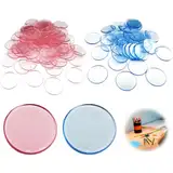 VONJUMA 200 Stück Spielchips Aus Re-Plastic Zählchips Marker Tokens Ideal Für Kinderhände Nachhaltig Hergestellt Transparent Rosa Blau Ø 19Mm