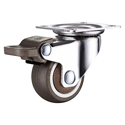 4 Pcs 1.5 inch TPE 8 * 20mm Ultra Quiet Wheel Brake Cabinet Furniture casters Brake Wheel with Screw (Color : C1 With Brake)