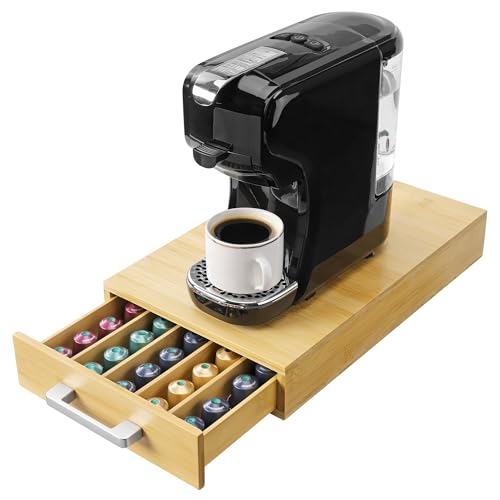 Navaris Bambus Kaffeekapseln Aufbewahrungsbox - Stilvolle und stabile Kapselhalter - Kaffeebar Organizer - Kapselspender - Ideal für Tee und Kaffee Aufbewahrung