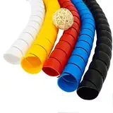 Funzon Kabelschutz für Hunde und Katzen, 10 m, schützt Ihre Haustiere vor dem Kauen durch isolierte Kabel, 5 Stück/Packung, 10 m Gesamtbreite 10 mm von Funzon, Schwarz, Weiß, Gelb, Rot, Blau