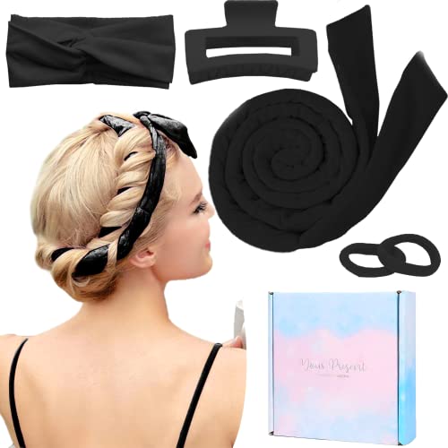 Neu Lockenwickler Locken Ohne Hitze,Heatless Curls Band Samt über Nacht mit Haarnadel Rutschfest, über Nacht DIY Hair Curler no Hea Set Haarband Wave Formers für Mittleres Langes Haar