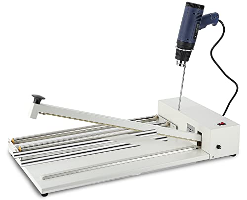 2-in-1-Schrumpffolienmaschine, Schrumpffolien-Heißsiegelgerät mit Heißluftpistole, 30/45/60 cm manuelle Heißsiegelmaschine for gleichzeitigen Versiegeln und Schneiden, for PVC-POF-PE-Folie(45cm)