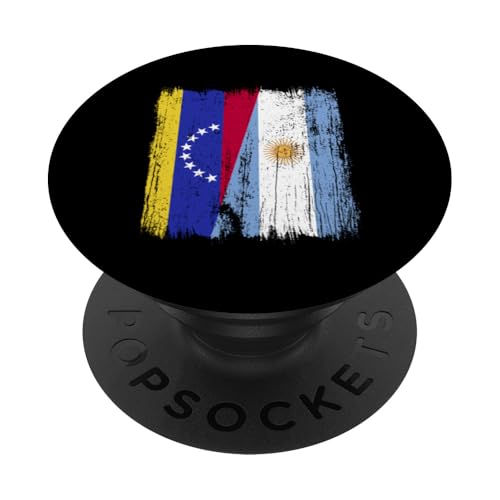 Venezuela Argentinien Halbflagge venezolanische argentinische Wurzeln PopSockets Klebender PopGrip