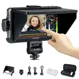 VILTROX DC-550 Pro Touchscreen Kamera Field Monitor 4K HDMI (5,5 Zoll) 1200 Nits 160° Weitwinkel DC 12V Typ-C 5V 3D Lut Peaking Focus Assist für DSLR Kamera Monitor mit Akku und Sonnenschutz haube