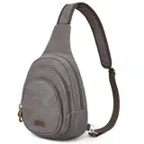 S-ZONE Unisex RFID Crossbody Sling Rucksack Wasserabweisendes Canvas Mittelgroße Brusttasche Schulterrucksack Umhängetasche zum Wandern Outdoor Sports Reise