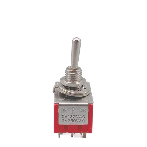 ASLVNEKGOR 1 pcs Red 9 Pin ON-Off-ON 3 Position Toggle Switch AC 6A/125V 3A/250V