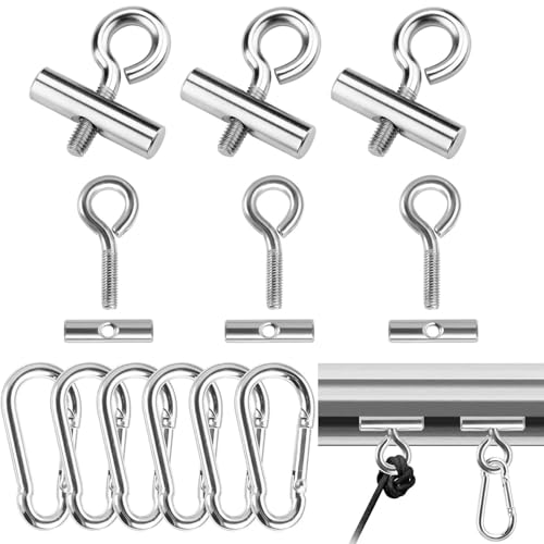 6 Stück Kederstopper 8-10mm Stopper für Kederschiene Kederstopper, mit Karabiner Edelstahl Kederstopper, Kederschiene Zubehör Camping Blockierungskit für Caravan Wohnmobil Wohnmobil Campervan Boot