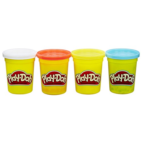 Hasbro Play-Doh-Set 4er Pack Grundfarben Knetmasse, Modelliermasse für fantasievolles und kreatives Spielen, Kunstzubehör für Kinder ab 2 Jahren, in den Farben blau, gelb, rot und weiß