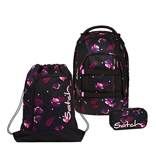 satch Pack Schulrucksack Set 3tlg. mit Schlamperbox und Sportbeutel (Mystic Nights)