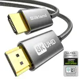 Silkland 8K HDMI 2.1 Kabel 2m, Zertifiziertes HDMI®Kabel eARC für Soundbar 48Gbps, PS5 HDMI Kabel 4K@120Hz, 2K@240Hz/144Hz, 8K@60Hz, Dynamic HDR10, Dolby Atmos, HDCP 2.2/2.3 für Fire TV, HDTV, Laptop