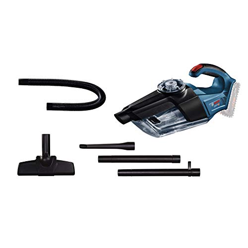 Bosch Professional 18V System Akku Handstaubsauger GAS 18V-1 (ohne Akkus und Ladegerät, mit Absaugrohr, Fugendüse, Teppichdüse, Behältervolumen 1 Liter, im Karton)