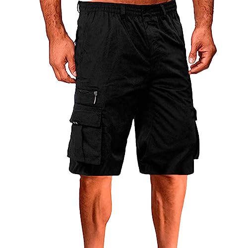 Hehiy Kurze Hosen Herren Cargo Shorts Baumwolle Bermuda Shorts Sommer Cargohose Herren kurz mit Taschen Funktionshose Herren Kurz Kurze Hose Stoff MäNner