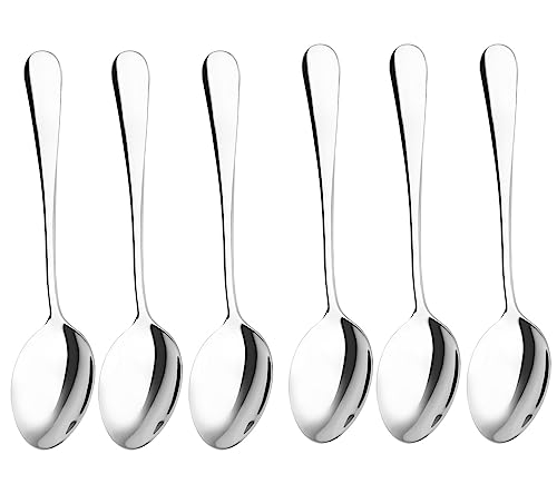 Qinglele Edelstahl 304 Löffel, suppenlöffel, Abendessen Löffel, Esslöffel, Tafellöffel, 17 cm(6.7"), Set 6 Stück