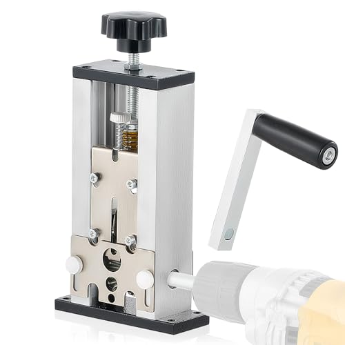 CREWORKS Manuelle Kabelabisoliermaschine 1,5-25mm Kabelschälmaschine Bohrbetriebene Abisoliermaschine mit Verstellbarem Zufuhrloch Abisolierwerkzeug Abisoliergerät Kupferdraht-Recycling
