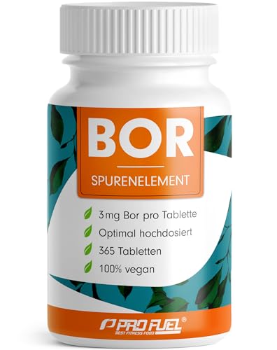 Bor Tabletten 365x mit 3 mg Bor aus hochwertigem Borax (Natrium-Borat) - optimal hochdosiert - frei von unerwünschten Zusatzstoffen – laborgeprüft mit Zertifikat - Jahresvorrat - 100% vegan