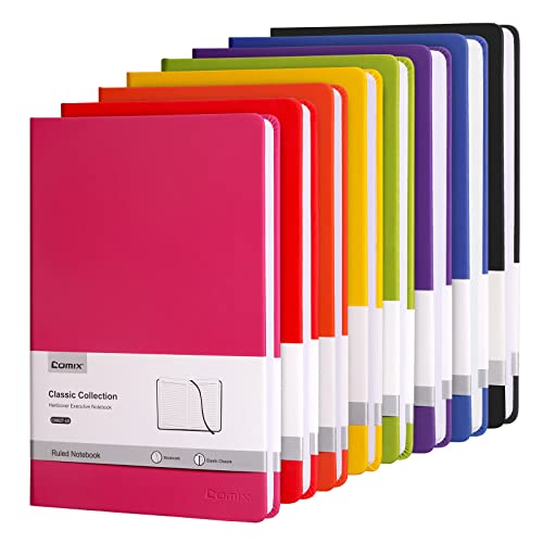 Comix Notizbuch A5 liniert Journal, notizbücher A5 mit 120 Blatt/240 Seiten,8er-Pack,PU Hardcover, für Frauen Männer Arbeit Büro Schule,tagebuch für erwachsene- 8 Farben