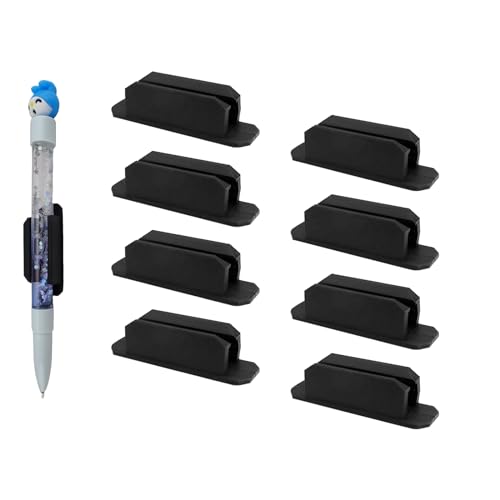 ZIJANG Stifthalter Selbstklebend, 8 Stück Selbstklebender Stifthalter, Kugelschreiber Halter, Selbstklebender Stifthalter aus Silikon, für Lehrer, Schüler, Ärzte usw
