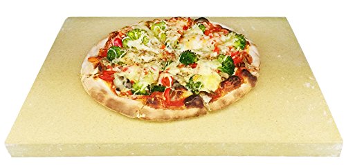 Pizzastein Pizzaplatte Steinofen Flammkuchen 40x30x3cm Lebensmittelecht für Backofen Herd und Grill incl. Anleitung