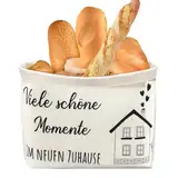 KZXCVS Viele schöne Momente IM NEUEN ZUHAUSE Geschenk Einzugsgeschenk Haus Wohnung Brotkorb,Geschenk zum Einzug - Bio-Baumwolle Wohnglück Korb Nachhaltiger Stoffkorb mit Wohnungseinweihung Brotkorb