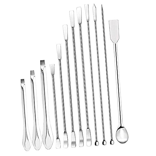 12pcs Laborspatel 304 Edelstahl Multifunktional Probenahme -Scoop -Experiment Versorgung