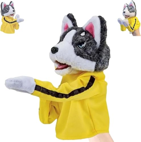 xinrongda Kung Fu Animal Toy Husky Gloves Doll Children's Game Plush Toys, Max mit Aufdruck, Figur mit Saugnäpfen an der Unterseite, ideal zum Abbau von Stress, Wut und Aggressionen