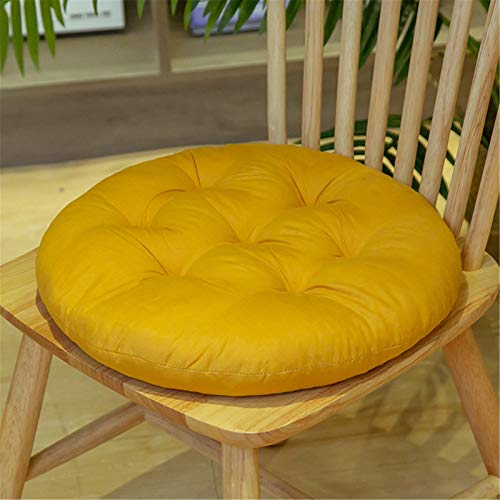 SWECOMZE 2er Set Sitzkissen Kissen Stuhlkissen 40 * 40CM Auflage Sitzauflage Büro Boden Balkon Garten Stuhlkissen Polsterauflage für Innen Außenbereich Chair Cushion (Ingwer,Runden)