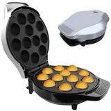 Syntrox Cake Pop Maker | Maschine | Popcakes Maker für 12 Cake Pops, 1200 Watt, Silber, Antihaftbeschichtet, backautomat, Festtagsgebäck selber machen, kleine kuchen Backmaschine