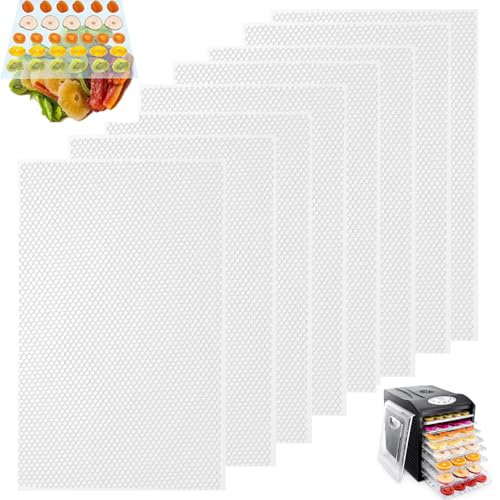 8 Stück Dörrfolie für Dörrautomat, Silikon Dehydrator Blätter, 28.5x20cm Quadratisches Dörrfolie für Dörrautomat, Antihaft Silicone Dehydrator Sheets, Dörrfolie Silikon, Dörrfolie für Dörrautomat