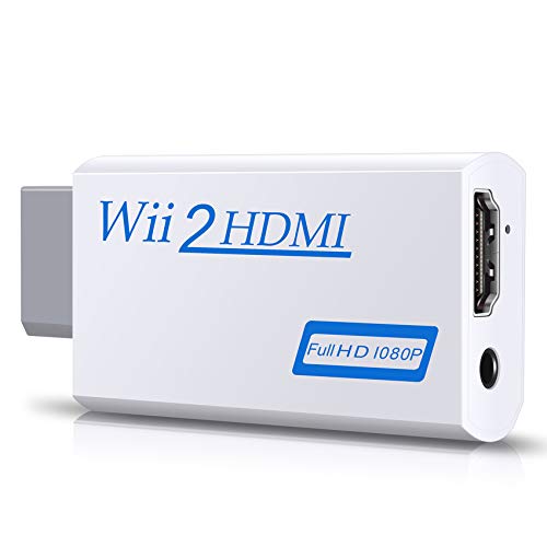 Wii zu HDMI Konverter, Zeato Wii zu HDMI Adapter, Wii zu HDMI 1080P 720P Anschluss Ausgang Video & 3,5 mm Audio – Unterstützt alle Wii Display Modi - Weiß