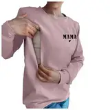 Mama's Boobery Sweater für Damen, lässig, Umstands-/Still-Sweatshirt, bequem, mit Reißverschluss, Stillpullover Damen Hoodie Mit Reißverschluss (XXL)
