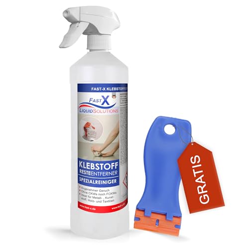 FASTX LIQUIDSOLUTIONS Klebstoffentferner – Effektiver Kleberentferner und Etikettenlöser für mühelose Reinigung von Kleberesten (500ml)