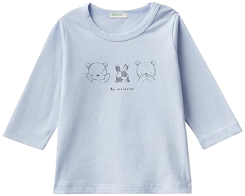 United Colors of Benetton Baby-Jungen M/L 3atna103l T-Shirt, Celeste 081, 56 cm