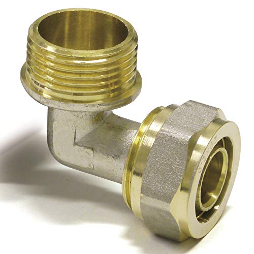 Pipetec Schraubfitting, Schraub-Übergangswinkel mit Außengewinde 20x2 - 1/2", SFWA2004, DVGW