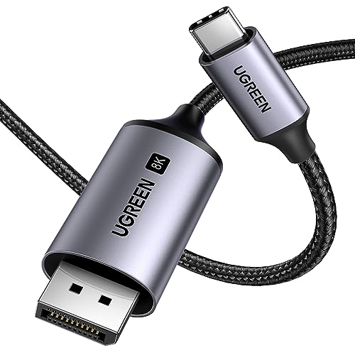 UGREEN USB C auf DisplayPort 1.4 Kabel 8K 60Hz 30Hz 4K 240Hz 144Hz HDR VRR Thunderbolt 4 3 DP1.4 Kabel kompatibel mit iPhone 16 MacBook Pro Air M2 Mac Mini M4 iPad Pro Air 5 Surface Pro 8(1M)
