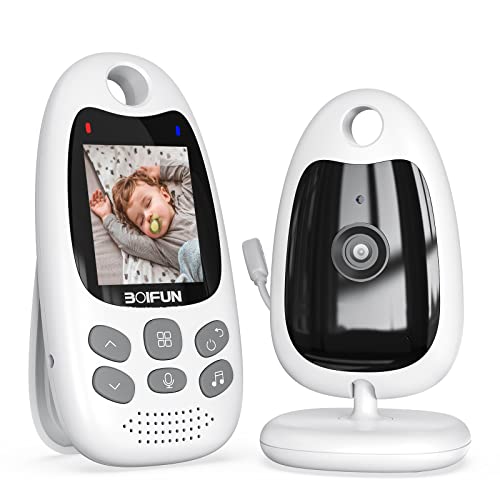 Babyphone mit Kamera Tragbares Vox-Funktion Temperatursensor Nachtsicht-Video-Babyfon 2,4 Ghz, BOIFUN Intelligentes Standby Baby monitor Gegensprechanlage Schlaflieder Lange Akkulaufzeit, 720p