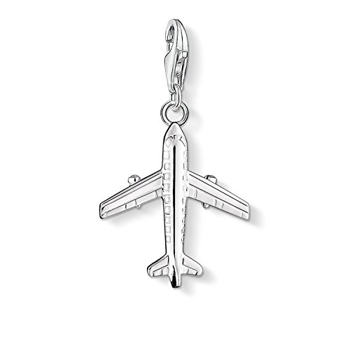 Thomas Sabo Damen Charm-Anhänger Flugzeug Charm Club 925 Sterling Silber 0030-001-12