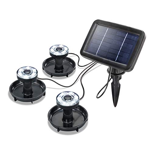 Esotec LED Unterwasser-Strahler für außen SPLASH | 3er Set LED-Spot Bodenleuchte Unterwasserleuchte Teichbeleuchtung Solarstecker | 6000K warmweiß Erdspieß Akku IP68 wasserdicht wetterfest 102148