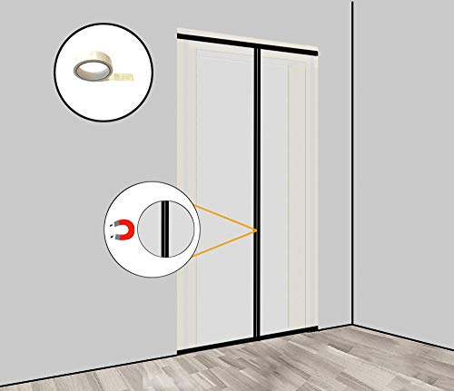 Green Home Staubschutztür Magnet (Vlies) Bautür mit Magnetverschluss 1,20 x 2,20 m inkl. doppelseitigem Klebeband