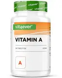 Vitamin A - 10.000 I.E. (3000 µg) - 240 Tabletten - Laborgeprüft (Wirkstoffgehalt & Reinheit) - Retinylacetat - Ohne unerwünschte Zusätze - Hochdosiert - Vegan