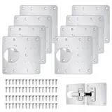 flintronic Edelstahl Scharnier Reparaturplatte, Küchenscharnier Reparaturplatten mit Schrauben, 9 x 9 cm Küchen Scharnier Reparaturset Tür Schrank Wohnmöbel Schublade Kisten Fenster