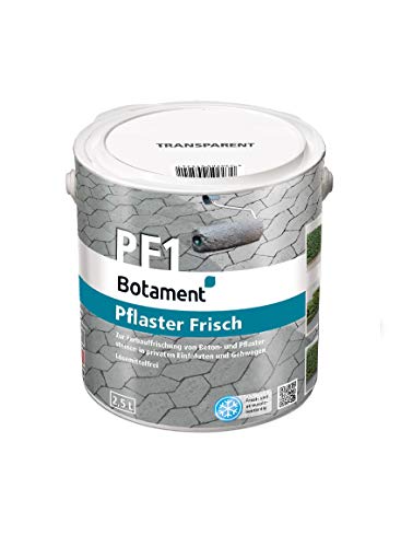 Botament Pflaster Frisch Betonlasur transparent 2,5 l Pflasterfrisch Lasur Bodenfarbe Farbauffrischung außen Betonfarbe für Pflastersteine