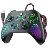 TURPOW Wired Controller for PC, PC Gamepad Controller with RGB Vibration Programming Turbo for PC Windows 10/11 -Black Myth: Wukong(Black)